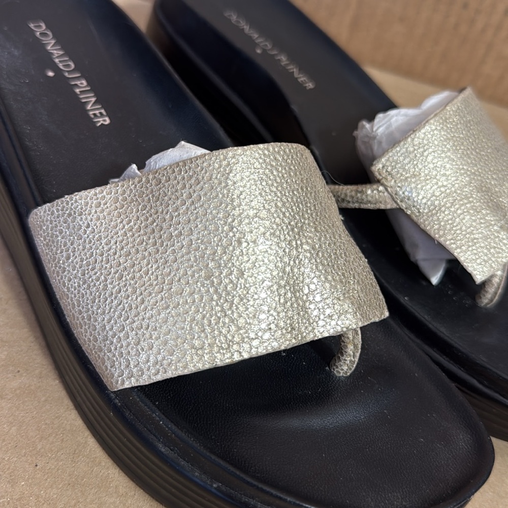Donald J Pliner Gold “Fifi” sandal